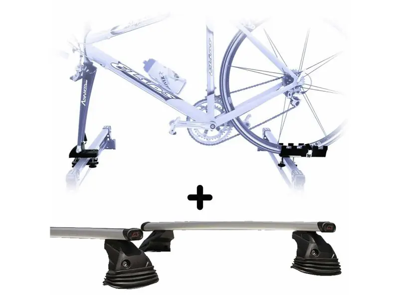 Set Portabici + Barre per i30 WAGON 2012-2017 Attacco alla Forcella universale Barre 127 CM c/Chiave + Attacchi montaggio facile Ultima Occasione