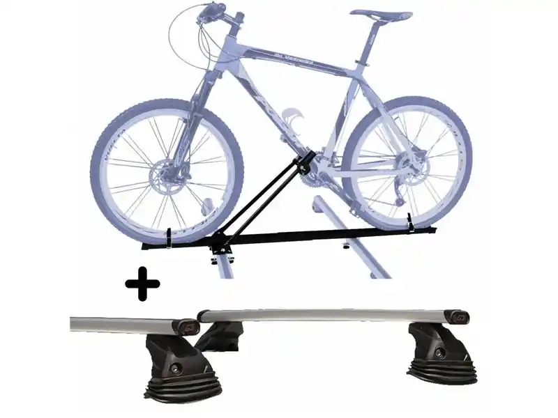 Set Portabici + Barre portatutto per RENAULT GRAND MODUS 2007-2010 leggero c/Chiave Barre 127 CM c/Kit Attacchi montaggio facile Di Tendenza