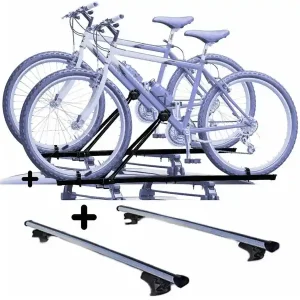 Vendita Finale Set 2 Portabici tetto + Barre per CHEVROLET TACUMA/REZZO del 2005 in Acciaio versatili Barre 110 CM c/Serratura + Kit Attacchi