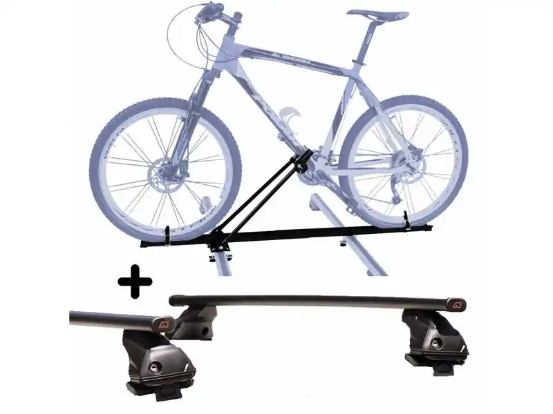 Ultimissimo Modello Set Portabici con Barre tetto per JEEP WRANGLER/Unlimited del 2019 leggero c/Chiave Barre 147 CM + Kit Attacchi montaggio facile