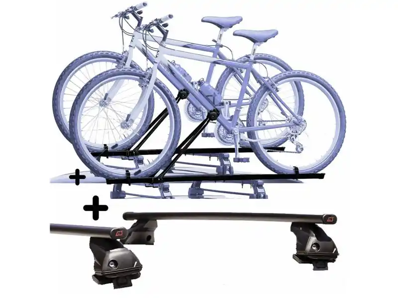 Kit 2 Portabici tetto + Barre per HYUNDAI i40 WAGON dal 2011 in Acciaio versatili Barre 127 CM + Kit Attacchi montaggio facile Acquista Ora