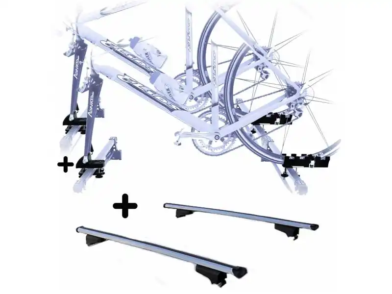 Set 2 Portabici tetto + Barre per C3 AIRCROSS 2017 Attacco alla Forcella universali Barre 110 CM c/Serratura + Kit Attacchi Promozione