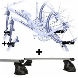 2 Portabici + Barre Auto per AUDI A1 2010 3/5P Attacco alla Forcella universali Barre 127 CM c/Kit Attacchi montaggio facile Novità