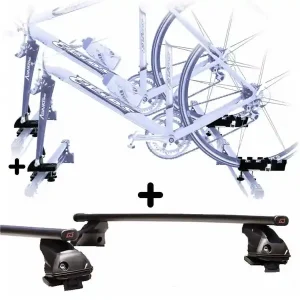2 Portabici + Barre Auto per FORD C-MAX 2010-2014 Attacco alla Forcella universali Barre 147 CM + Kit Attacchi montaggio facile Prezzo Conveniente