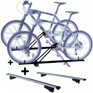 Vendita Finale Set 2 Portabici tetto + Barre per LEXUS NX dal 2014 al 2020 leggeri e versatili c/Chiavi Barre 127 CM c/Serratura + Kit Attacchi