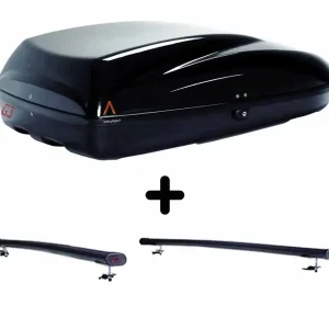 Vendita Finale Set Baule e Barre Auto per CHEVROLET TACUMA/REZZO del 2005 capiente 240 Litri Colore Nero con Chiave Barre 122 CM e Kit Attacchi
