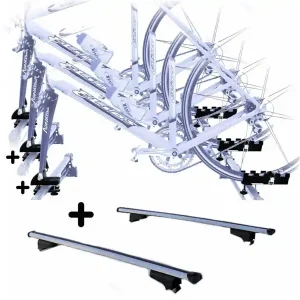 Vendita Finale Set 3 Portabici tetto + Barre per FOCUS SW 2011-2021 c/Attacco a Forcella registrabili Barre 127 CM c/Serratura + Kit Attacchi