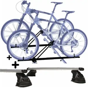 Vendita Finale Set 2 Portabici tetto + Barre per SUZUKI BALENO dal 2016 in poi universali c/Chiavi Barre 127 CM c/Kit Attacchi montaggio facile