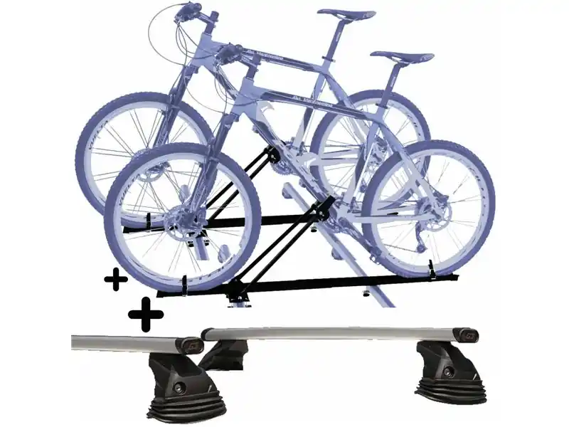 Set 2 Portabici tetto + Barre per JEEP GRAND CHEROKEE dal 2011 universali c/Chiavi Barre 147 CM c/Kit Attacchi montaggio facile Promozione