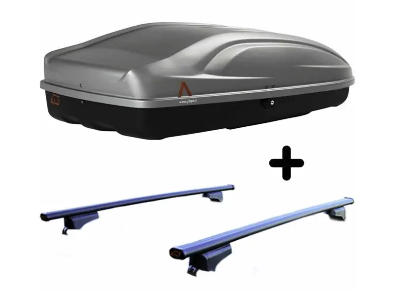 Occasione Imperdibile Set Box e barre Portatutto per CITROEN C5 AIRCROSS dal 2018 capiente 240 Litri Grigio con Serratura Barre 127 CM e Kit Attacchi