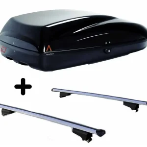 Vendita Finale Set Box e barre Portatutto per CHEVROLET TRANS SPORT del 1997 capiente 240 Litri Colore Nero con Chiave Barre 110 CM c/Serratura