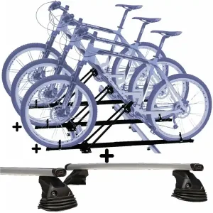 Vendita Finale Set 3 Portabici tetto + Barre per PASSAT/VARIANT dal 1988 al 2005 compatti c/Chiavi Barre 110 CM c/Kit Attacchi montaggio facile