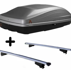 Vendita Finale Set Box e barre Portatutto per AUDI 80 AVANT dal 1996 a seguire capiente 240 Litri Grigio con Serratura Barre 110 CM c/Serratura