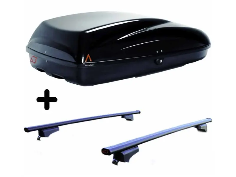 Popolare Set Box e barre Portatutto per TOYOTA PROACE CITY del 2020 capiente 240 Litri Colore Nero con Chiave Barre 110 CM e Kit Attacchi