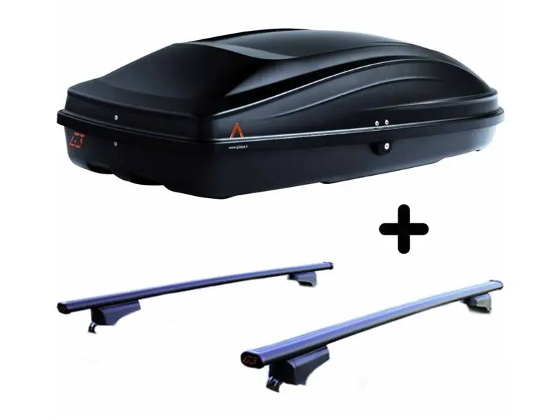 Ultimissimo Modello Set Box e barre Portatutto per FIAT E-DOBLO dal 2023 a seguire capiente 240 Litri Nero con Serratura Barre 110 CM e Kit Attacchi