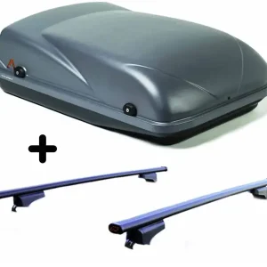 Vendita Finale Set BOX + Barre Portatutto per DR DR 4 dal 2017 al 2020 capiente 300 Litri Colore Grigio con Chiavi Barre 110 CM + Kit Attacchi