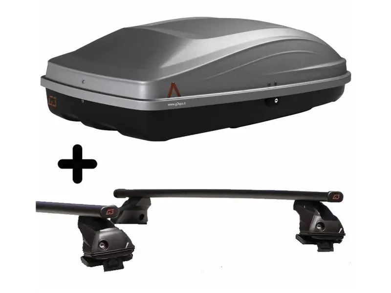 Professionale Box e barre Auto per FORD FOCUS SW dal 2004 al 2007 capiente 240 Litri Grigio con Serratura Barre 127 CM e Kit Attacchi nuovo